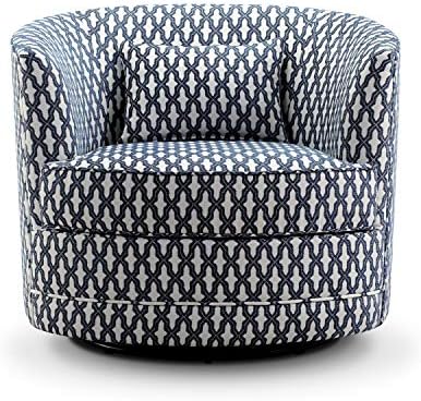 Rosevera Hearst Swivel accent chair, Polyester, Navy