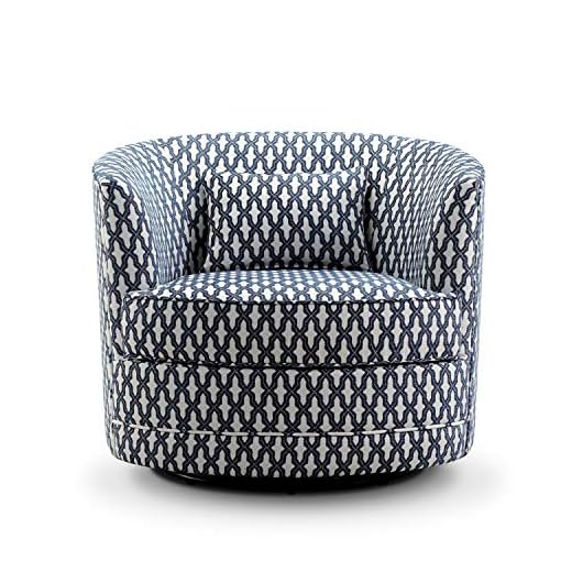 Rosevera Hearst Swivel accent chair, Polyester, Navy