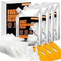 Concrete Crack Filler 4 PACK, Self-Leveling Cement Crack Repair, High Elasticity And Fast Drying, Waterproof Sealant for Driveway, Sidewalk, Patio, Concrete Joint, Indoor and Outdoor Use – Gray (76oz)
