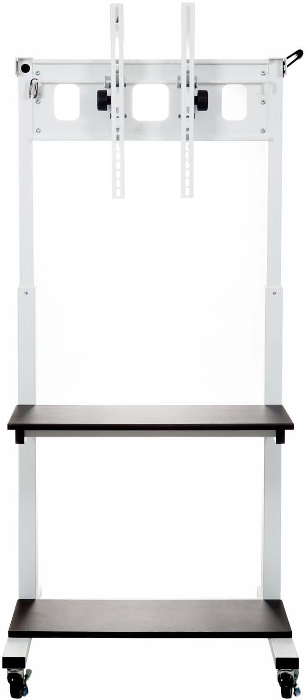 LUXOR CLCD Flat Panel TV Cart, Crank-Adjustable, Holds Up to 32"–80" Flat Panel or LCD TV, Mounting Hardware Included