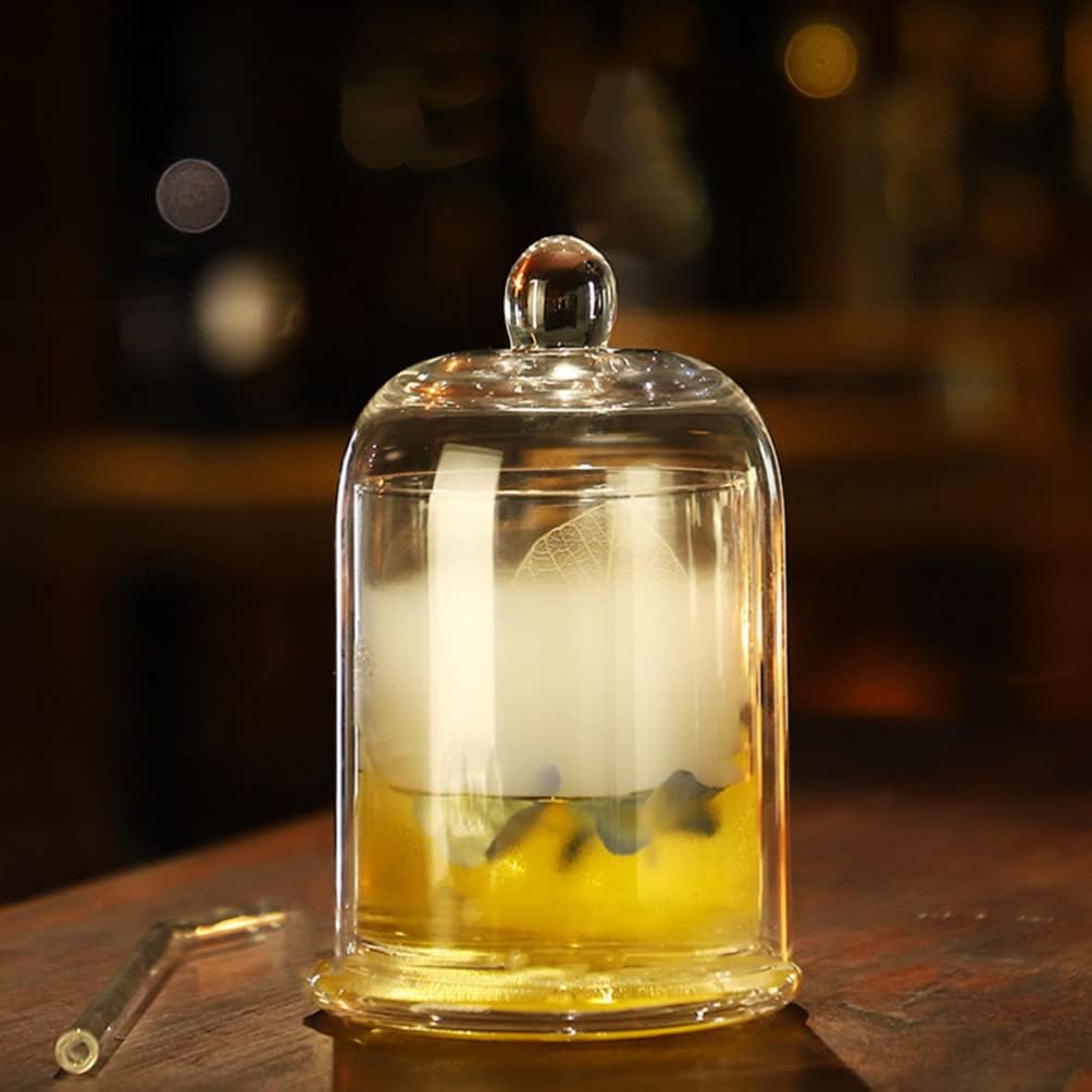 Zerodeko Glass Dome Glass Dome Cocktail es with Cloche Drinking es Beverage Goblet Coupe Smoker Cover for Home Bar Party Cloche