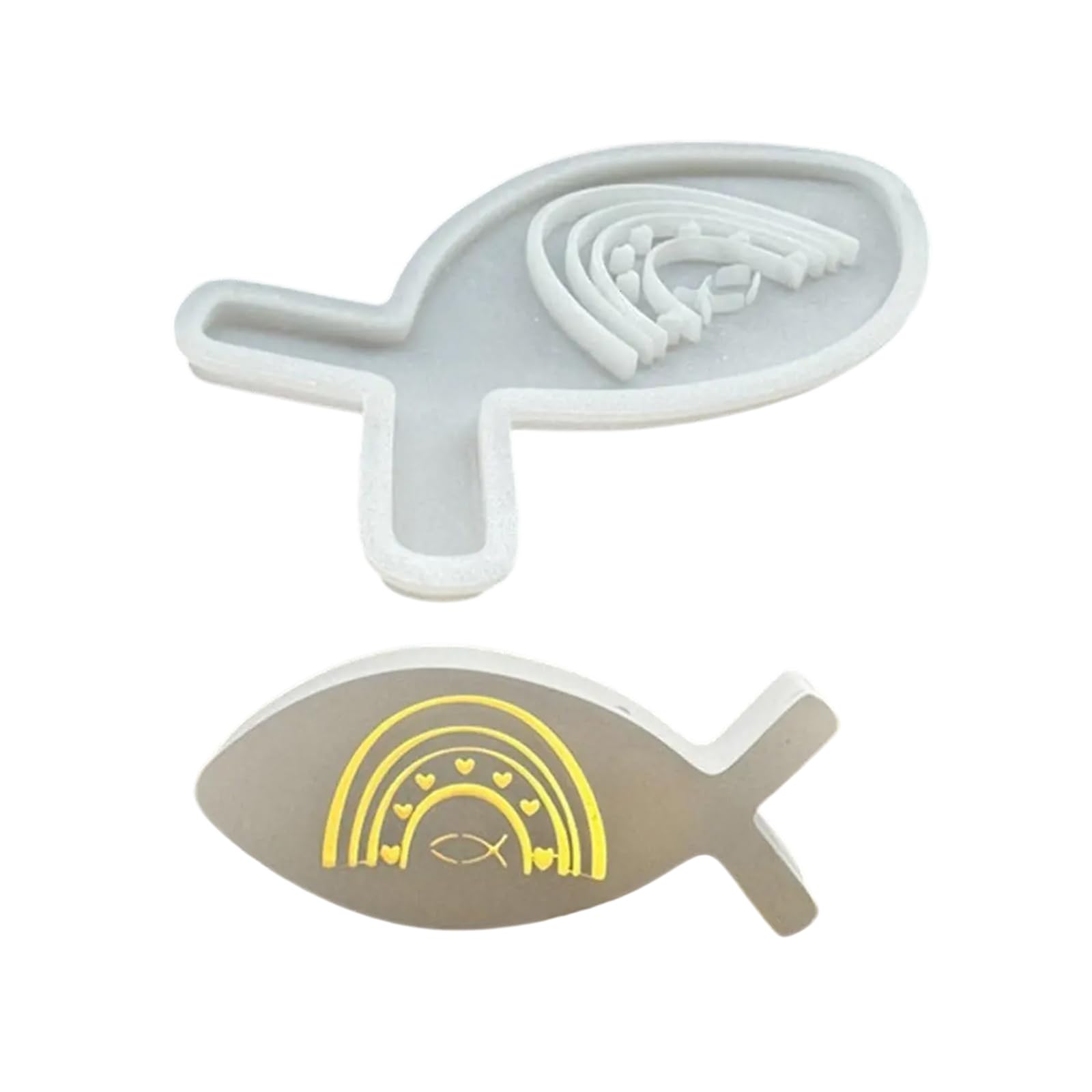 Jazuaiao Sea Creature Fish Shape Silicone Molds for Stand Tealight Holder Epoxy Resin Silicone Cement Gypsum Fish Mold