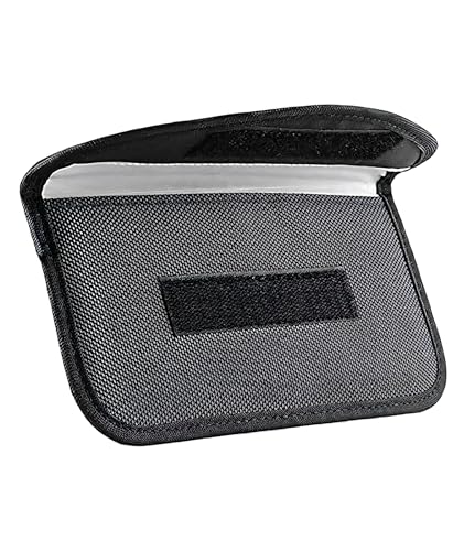 Image of Faraday Bag for Phone - RFID Signal Blocking Pouch, Mobile Signal Jammer, Anti-Tracking Shield for Smartphones, Keys & Cards Black