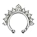 Misscat 5pcs Fake Septum Clicker Crystal Nose Hoop Ring Non Piercing Clip on Jewelry