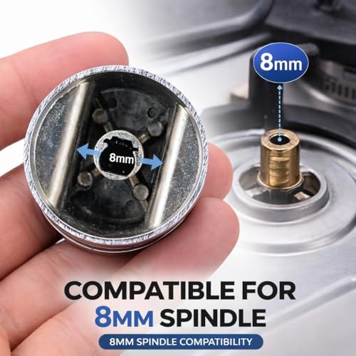 Image of Everflame Shine & Stylish Metallic Knob | Kitchen Gas Stove | LPG & PNG Gas | Compatible 8mm Spindle Gas | Kitchen Tool | Heavy-Duty Metal (Shiny Knob, Pack of 3)