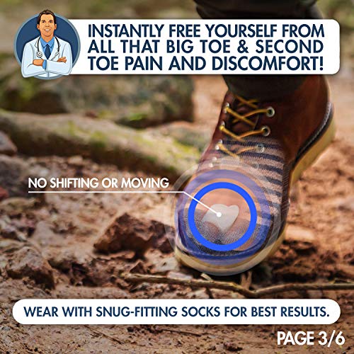 Dr. Frederick's Original Toe Spacers for Bunions - 4 Pieces - Temporary Bunion Corrector - Soft Gel Bunion Splint Toe Separators - Fast Bunion Relief - Wear with Shoes - Women & Men - Thumbnail 3