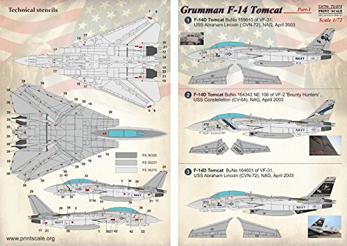 Amazon | F-14 トムキャット用デカール パート1 1/72 プリントスケール