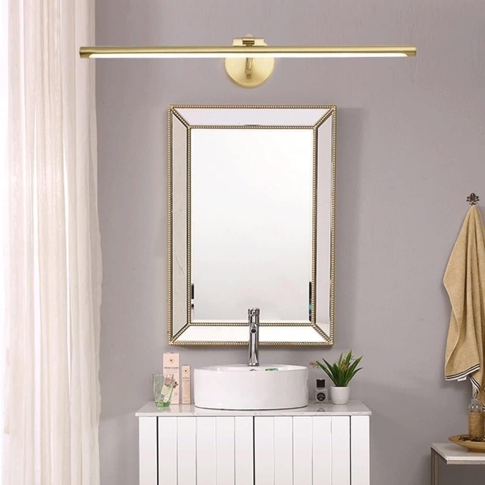 XBTGS Luci da parete a LED in ottone, moderne e resistenti, luci per specchio da bagno, luci lunghe in metallo per toeletta, corridoio, scale, specchio,