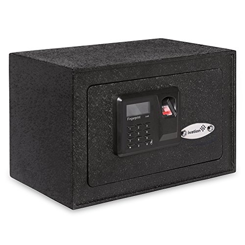 Ivation Solid Steel Biometric Personal Home Safe with Fast Access Fingerprint Recognition Secures Jewelry, Gun, Pistol, Firearms, Money & Valuable