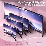 Quntis Różowa lampka do monitora komputerowego z podświetleniem i pilotem, zakrzywiony pasek świetlny monitora 40 cm, przyjazna dla oczu lampka do monitora LED, prezent dla dziewczynki