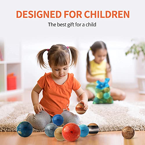 Solar System Planets Stress Balls Toys For Kids, Adult, Space Astronauts Toy, Water Beads Sensory Bin Filler Toys For Autistic Children Non-Toxic, With 16 Spaceballs, 2 Astronauts, 1 Mesh Storing Bag #TOP7