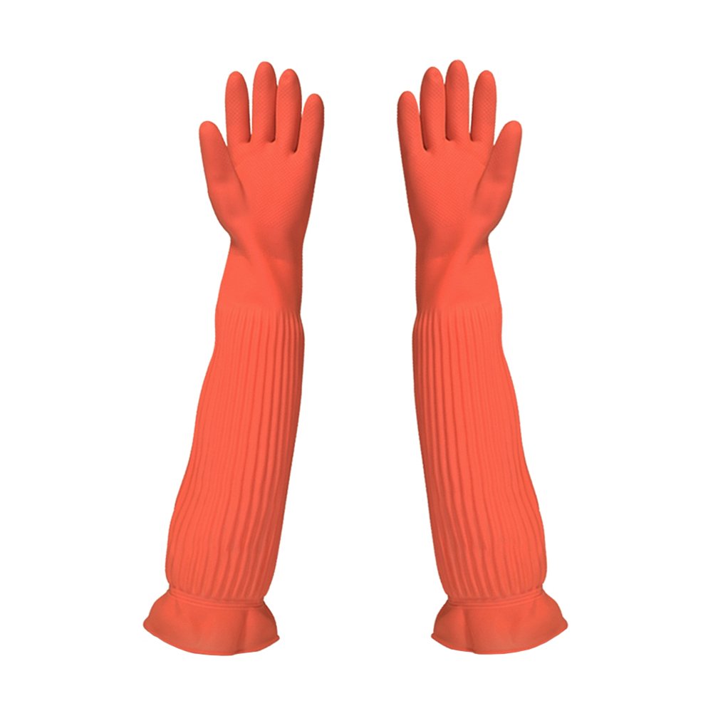 Household Arms Length Rubber Latex Cleaning Long Glove Reusable Kitchen Natural Rubber Living Wash Gloves