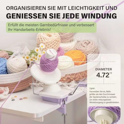 INMAKER Wollwickler, Violett – Garnwickler für Häkeln und Stricken – Bild 5