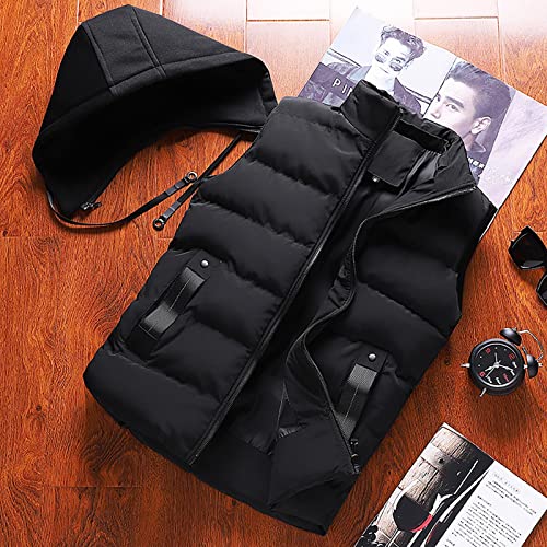 Ymosrh Men's Vest Jacket Light Winter Jacket Warm Outdoor Sleeveless Lightweight Water Resistant Vests With Hood, XS-2XL4