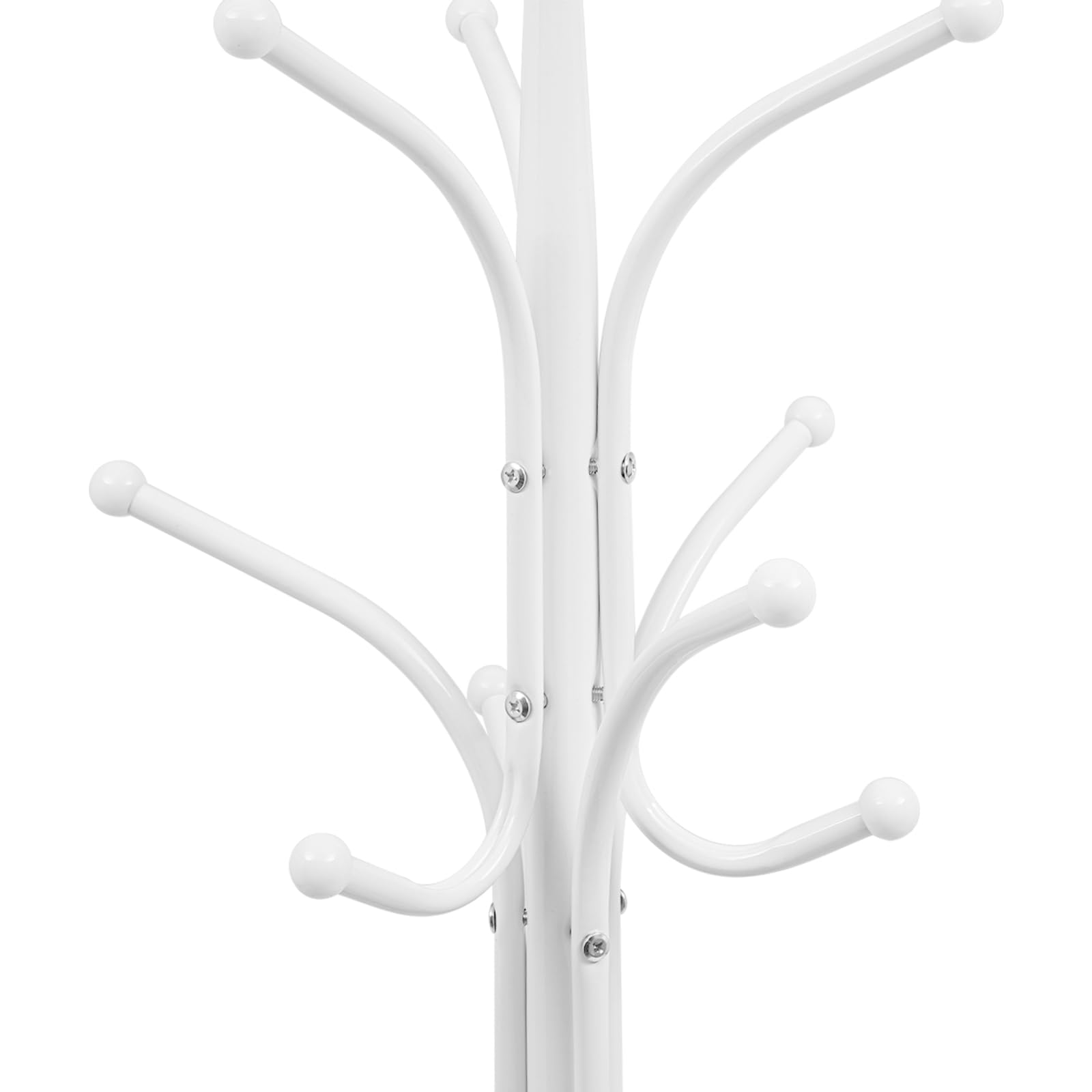 Caskunbsy Coat Rack Stand Metal Freestanding Coat Hanger with Shelves Hooks for Entryway Hallway Bedroom Living Room 31x31x185cm