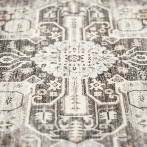 RUUGME Rug Runners 3x10 - Washable Hallway Rugs for Living Room Soft Stain Resistant Carpet for Bedroom Kitchen Bathroom with Non Slip Backing Home Decor Floor Decoration Mat 3x10 Grey