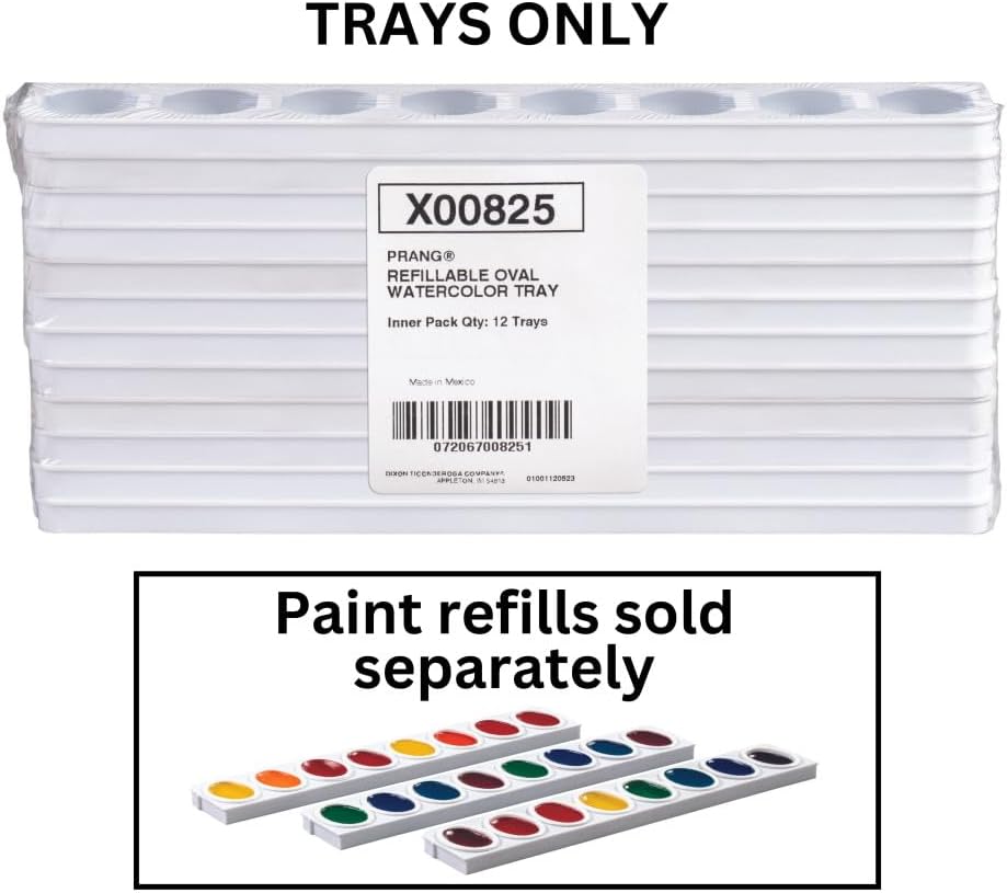 Prang Empty Oval Watercolor Refill Tray Set