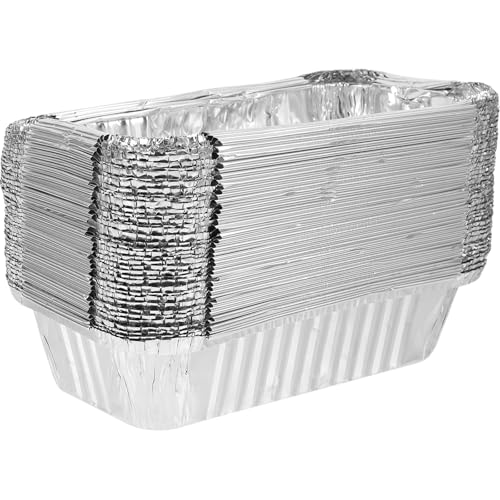 LOLIPPYY Cajas de Aluminio Desechables 50 Unidades para Hornear y Barbacoa Resistentes a Altas Temperaturas Tamaño Compacto Suministros de Cocina para Picnic y Camping