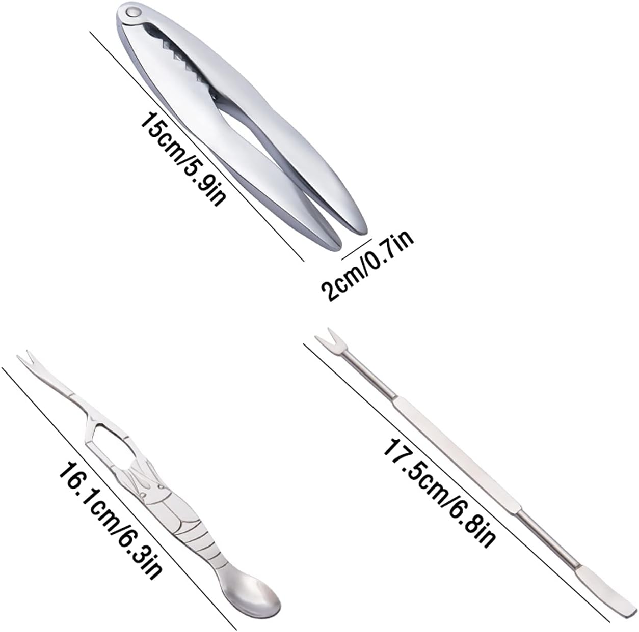 Seafood Tools Set 3-Piece Seafood Tools with Storage Box Including Seafood Biscuits, Seafood Fork and Pick Ideal for Crabs, Hairy Crabs, Lobsters Lobster Tools for Eating