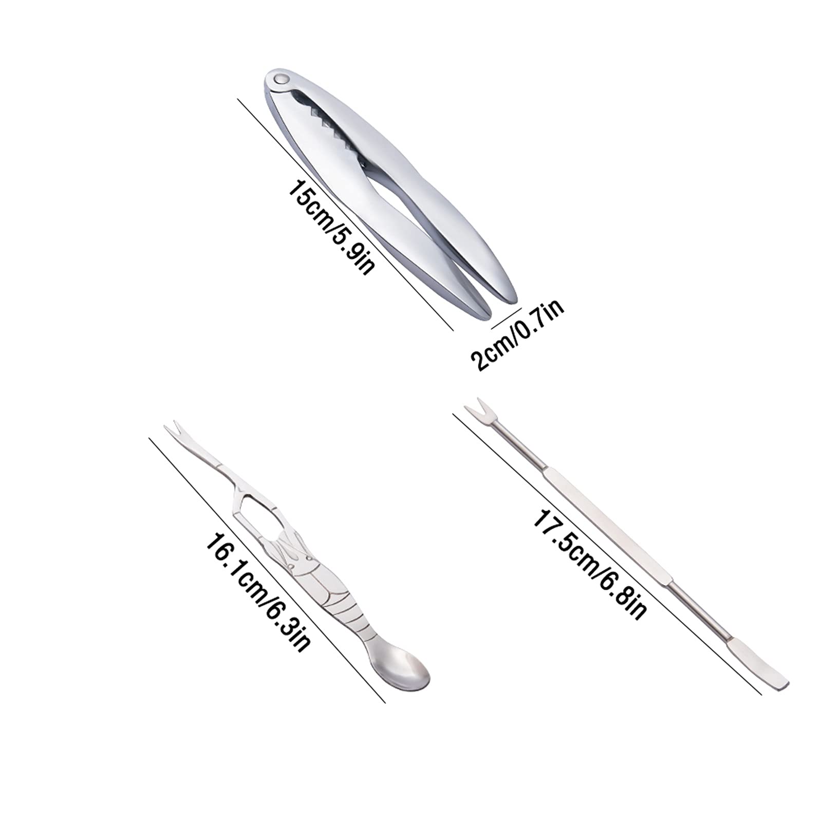 Meeresfrüchte-Werkzeug-Set, 3-teilig, Meeresfrüchte-Werkzeuge mit Aufbewahrungsbox, einschließlich Meeresfrüchte-Keksen, Meeresfrüchte-Gabel und Spieß, ideal für Krabben, Wollkrabben, Hummer, Hummer