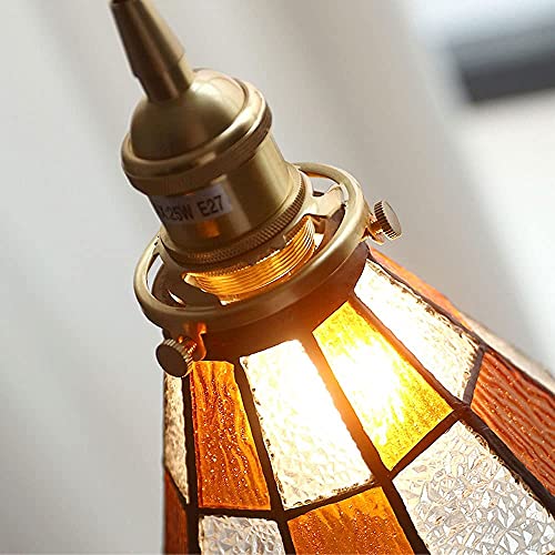 Iluminación colgante de vidrieras con elegante patrón retro 6