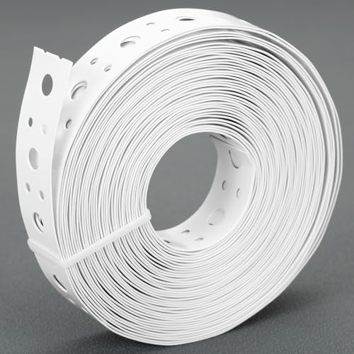 White Coating Metal Strapping 1-Inch x 33FT 0.6mm Thickness for Pipe Support Pipe Hanger Strap Metal Strapping with Holes Flexible Trimming by AxiSculpt - Used condition - US$15.56