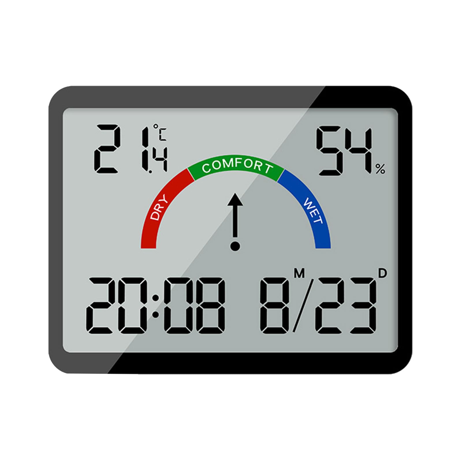 Limtula E Digital Wall Clock Larg Display, Dat & Temperatur Humidity Sensing Perfect For Hom And Us Battery Operated Battery Operated