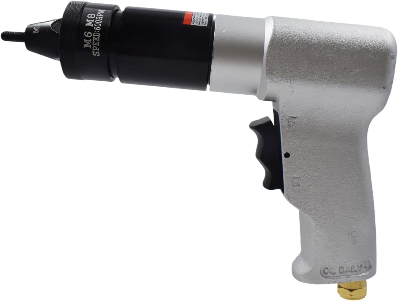 Pneumatic Rivet Pull Nut Riveting Fastening Tool Kit With M6 M8 Riveting Mandrels Quick Change Locking Nozzle Bolts Adapter Drill For Air Rivet Nut Insert Installation Tool