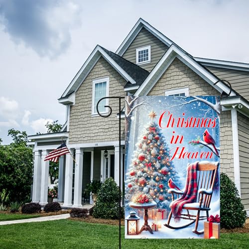 Image of BlissYard Christmas Garden Flag 12x18 Inch Memorial Red Bird Yard Decor