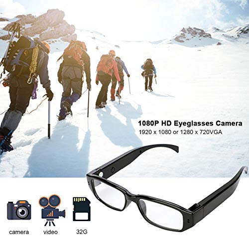 SPYCENT Glasses with Camera Clear Lens Black 1080P Bult in Video Recorder up