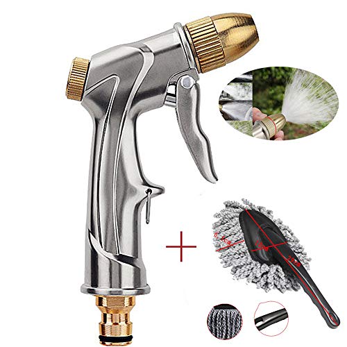 Preisvergleich Produktbild SDJIEN Autowaschanlage Wasserpistole Kupfer Spritzpistole Kopf Gartenschlauch Spritzpistole Hochdruck-Metallspritze + Auto-Mopp