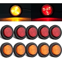 8Pcs 2 Inch Round Led Trailer Marker Lights, 4 Amber Angola - View #5
