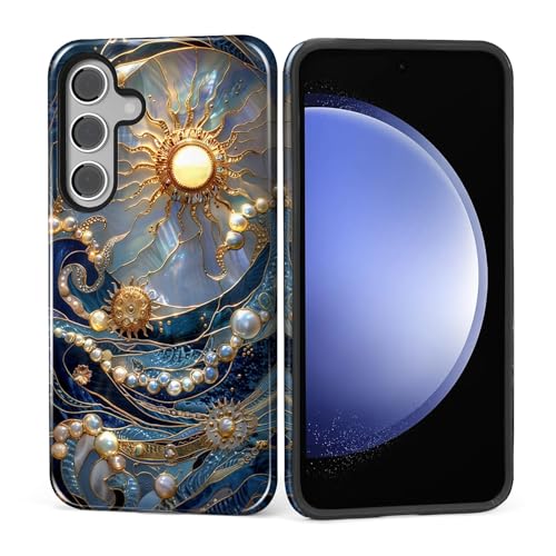 ZHEGAILIAN Case for Samsung Galaxy S26,Shockproof Hard Shell + Soft Silicone 2 in 1 Hybrid,Shockproof Bumper Drop Protective- The Sun Shines On The Waves