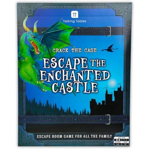 Talking Tables Enchanted Castle Escape Room Game for Kids, Rescue the Dragon, Puzzles, Clues, QR Codes., Music, Family Games, Adults, Brain Teaser Puzzles Ages 9+, 1-6 Players