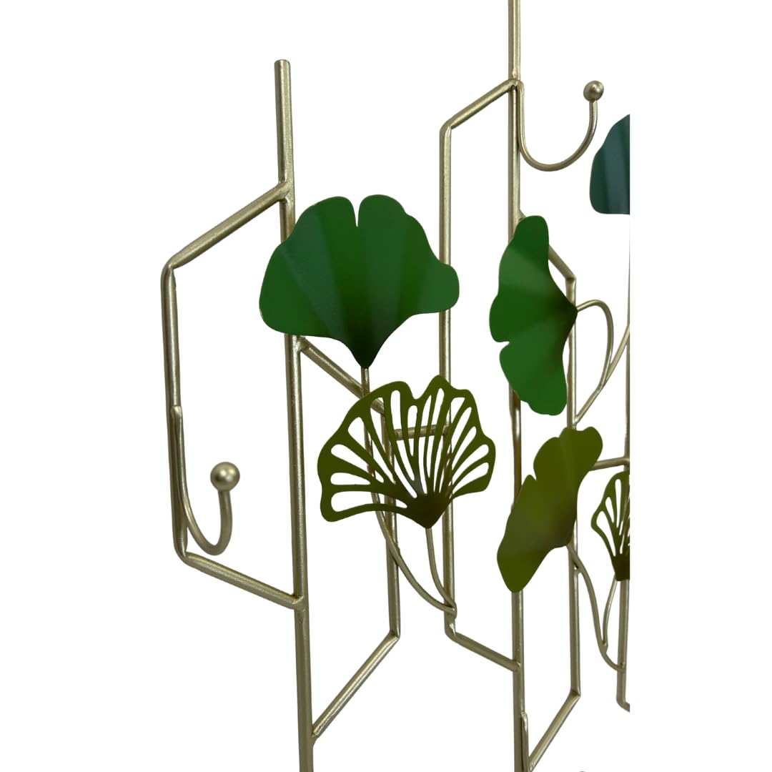 abc HOME Wandgarderobe Metall – Modernes Garderobenpaneel mit 12 Kleiderhaken – Platzsparende Flurgarderobe für Jacken & Mäntel – 80 cm Breit – Grün