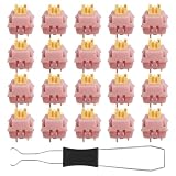 Fibraze 20 Pcs Creamy Switches, V3 5Pin 40±10gf Silent Tactile Switches