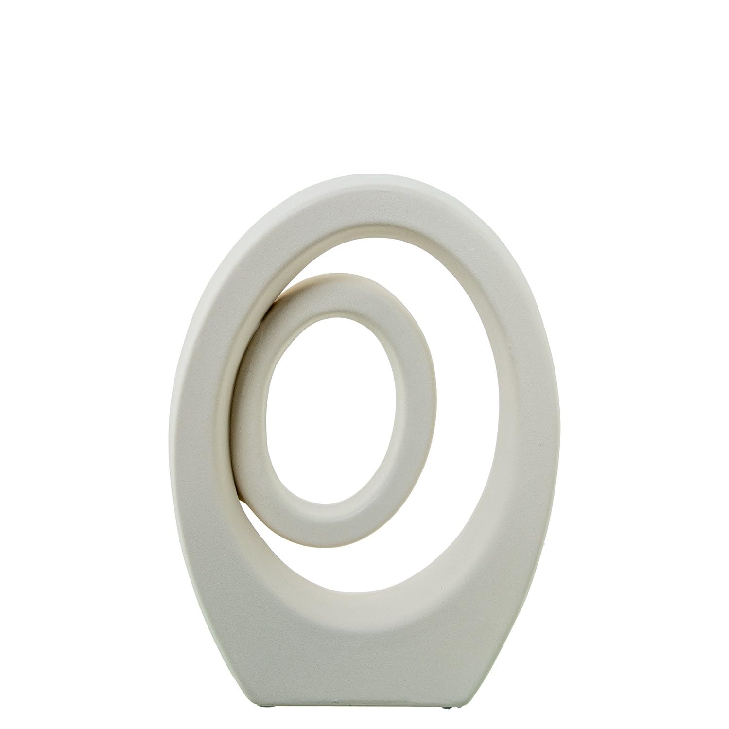 Figurine abstraite en céramique crème pour sublimer votre buffet de salon