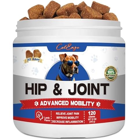 Joint Supplement for Dogs Glucosamine for Dogs Heart Shaped Chews Hip & Joint Supplement for Dogs 120 Count Lamb Flavor Cover