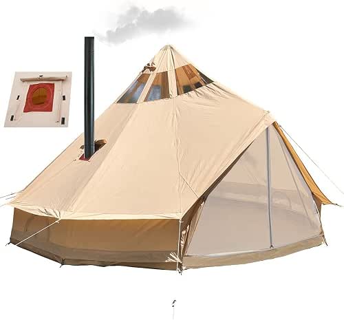 Tente en Toile De Coton Imperméable 4 Saisons Tente Yourte