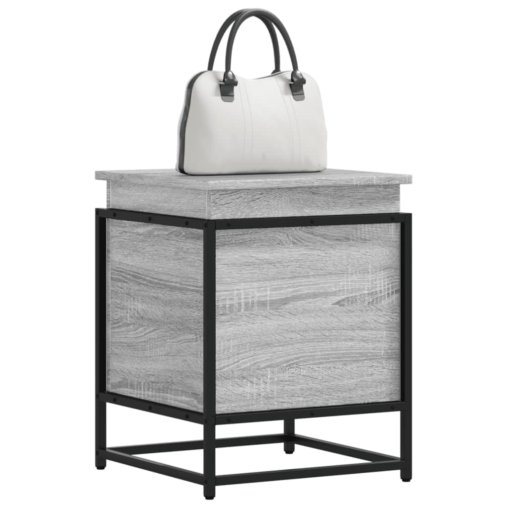 Aufbewahrungsbox mit Deckel Sonoma Grau Holz Multifunktional Aufbewahrungsboxen Organizer für Flur Schlafzimmer Wohnzimmer Eingang
