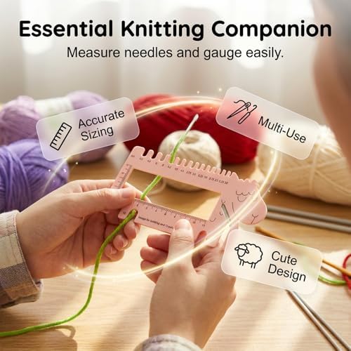 Crochet Gauge Measuring Tool,2026 New Knitting Needle Gauge Sizer,Crochet Hooks & Spinner Yarn Gauge Swatch Ruler Sweater Measuring Tool for Weaving, Crafting (2 PCS) - 1