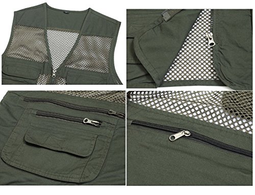 Kedera Men's Safari Fishing Vest Summer Outdoor Mesh Work Journalist's Vest Jacket 6