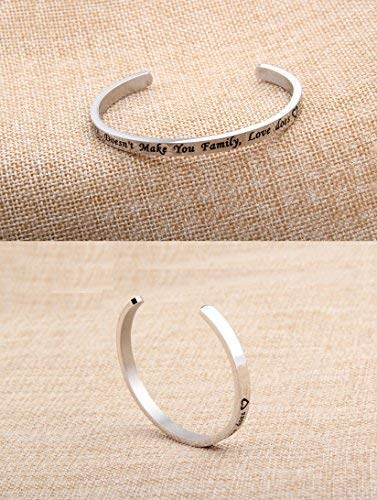 FEELMEM Stepdaughter Bangle DNA Doesn't Make You Family Love Does Cuff Bangle Foster Gift for Adopted Daughter4