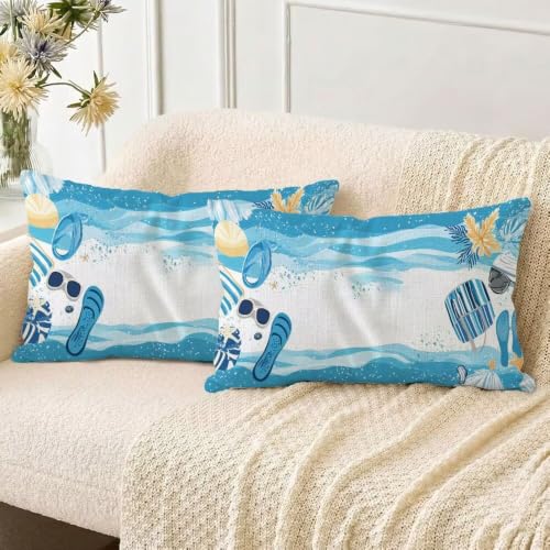 Taie d'Oreiller Décorative Grand Format 50x70cm Imperméable pour Jardin