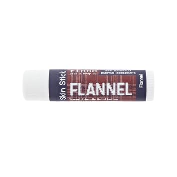Rinse Bath & Body Flannel Solid Lotion Skin Stick Handmade Natural 0.35 oz | 99% Naturally Derived Solid Lotion with Shea Cocoa Butter and Beeswax Travel Friendly Moisture Stick for Dry Skin