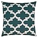 JinStyles Quatrefoil Cotton Canvas Decorative Throw Pillow Cover (White and Teal, 18 x 18 Inches)