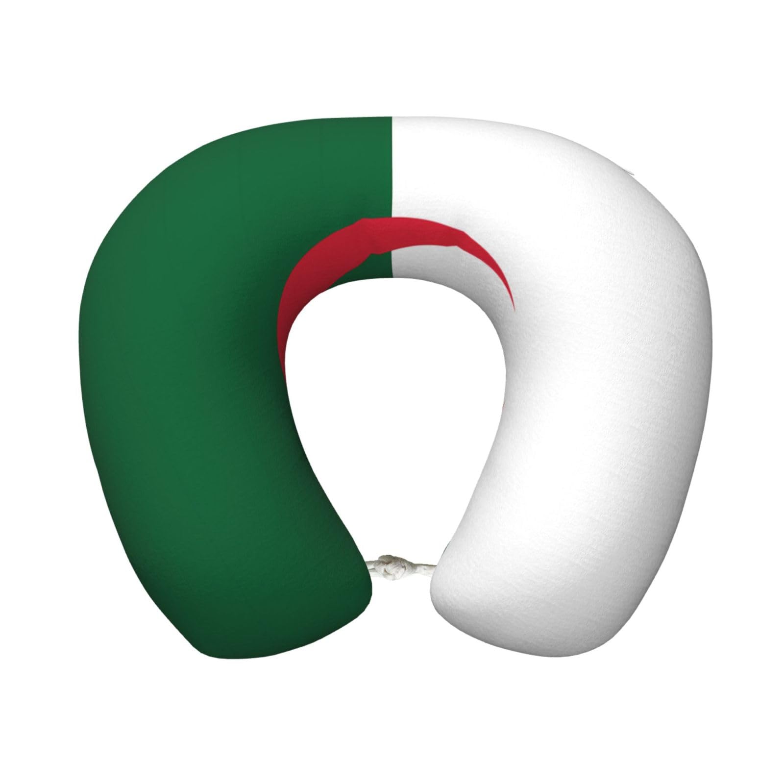 peiyeety Comfortable Flag of Algeria Print Memory Foam Travel Pillow - U-Shaped Neck Support for Trips, Office Naps, and More
