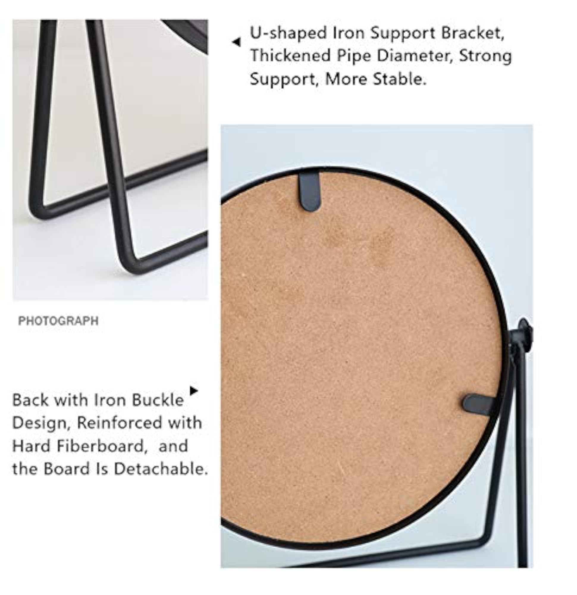 Black Tabletop Single Sided Makeup Mirror