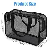 oruola Mesh Shower Bag - Portable Shower Caddy Bag for Bathroom, Gym, Travel, Camping - Black Large, Durable Mesh Construction - Image 3