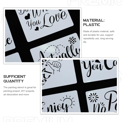 Plantillas reutilizables de pintura para decorar paredes y álbumes de recortes personalizados 3
